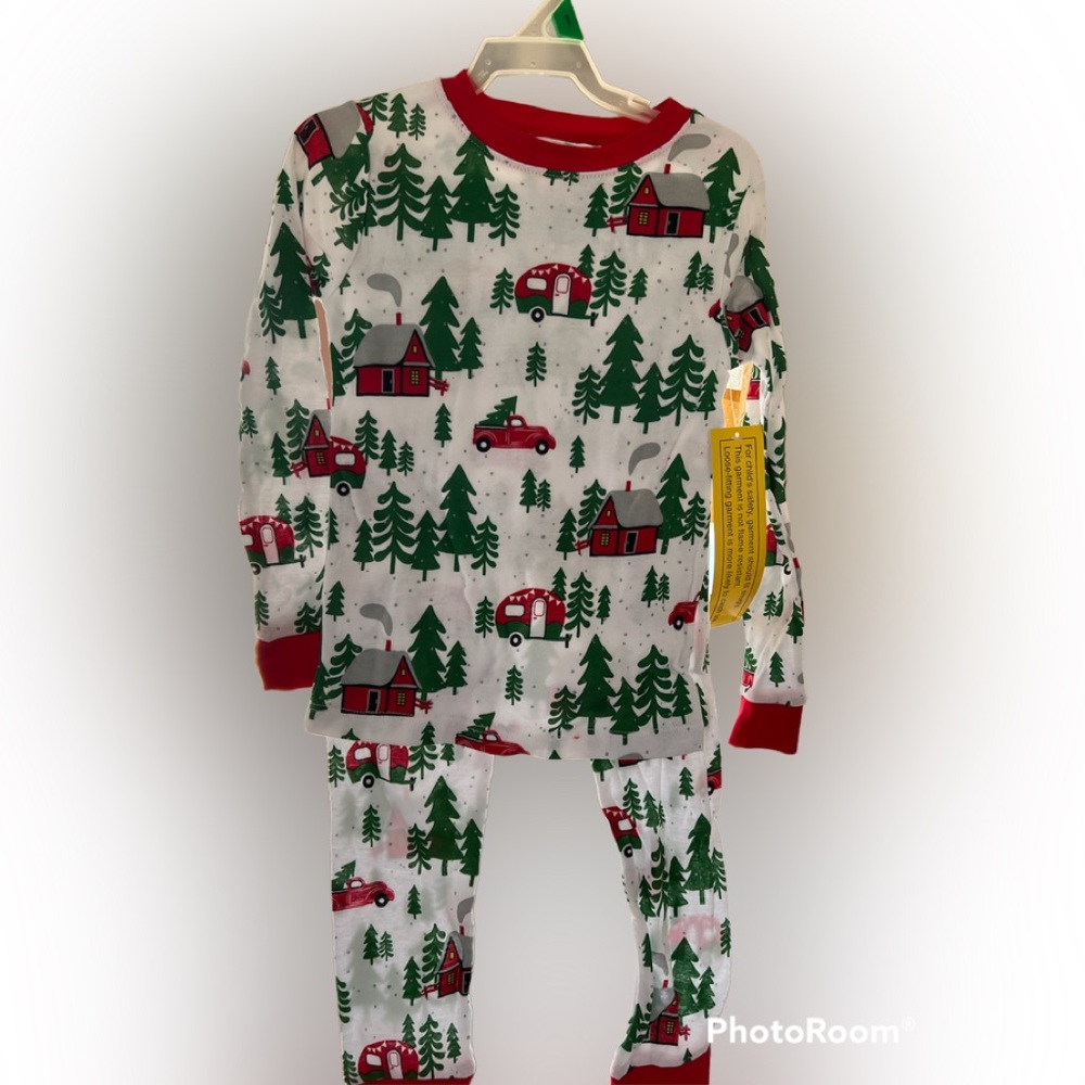 Red country Christmas truck PJ set